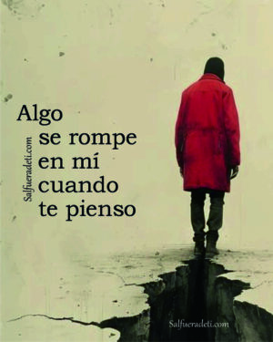 algo se rompe en mí cuando te pienso, porque sé que ya no estás
