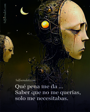 Qué pena me da… saber que no me querías, solo me necesitabas.