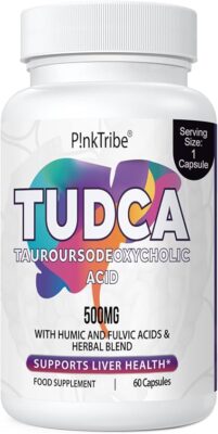 TUDCA 500 mg para digestión y desintoxicación del hígado, suplemento de sal biliar Tudca (60 Cápsulas)