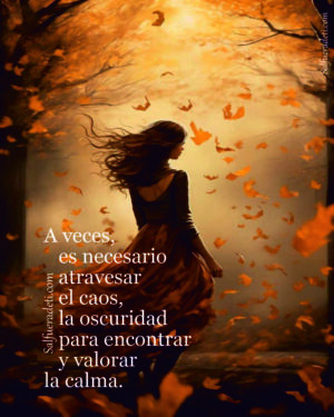 a veces, es necesario atravesar el caos, la oscuridad latente en nosotros para encontrar y valorar la calma.