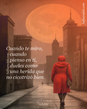 Cuando pienso en ti, dueles como una herida que no cicatrizó bien.
