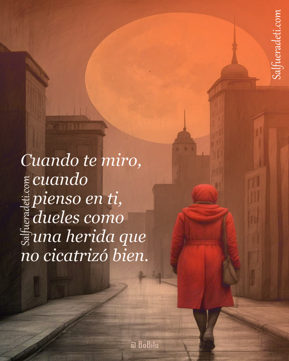Cuando pienso en ti, dueles como una herida que no cicatrizó bien.