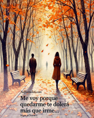 Me fui porque quedarme dolía más que irme