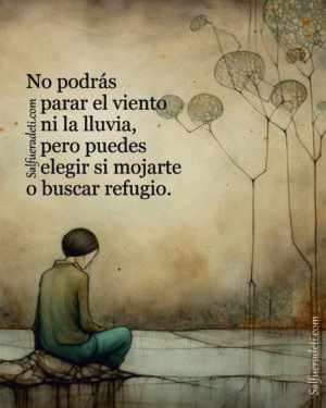 No podrás parar el viento ni la lluvia pero puedes elegir mojarte o no