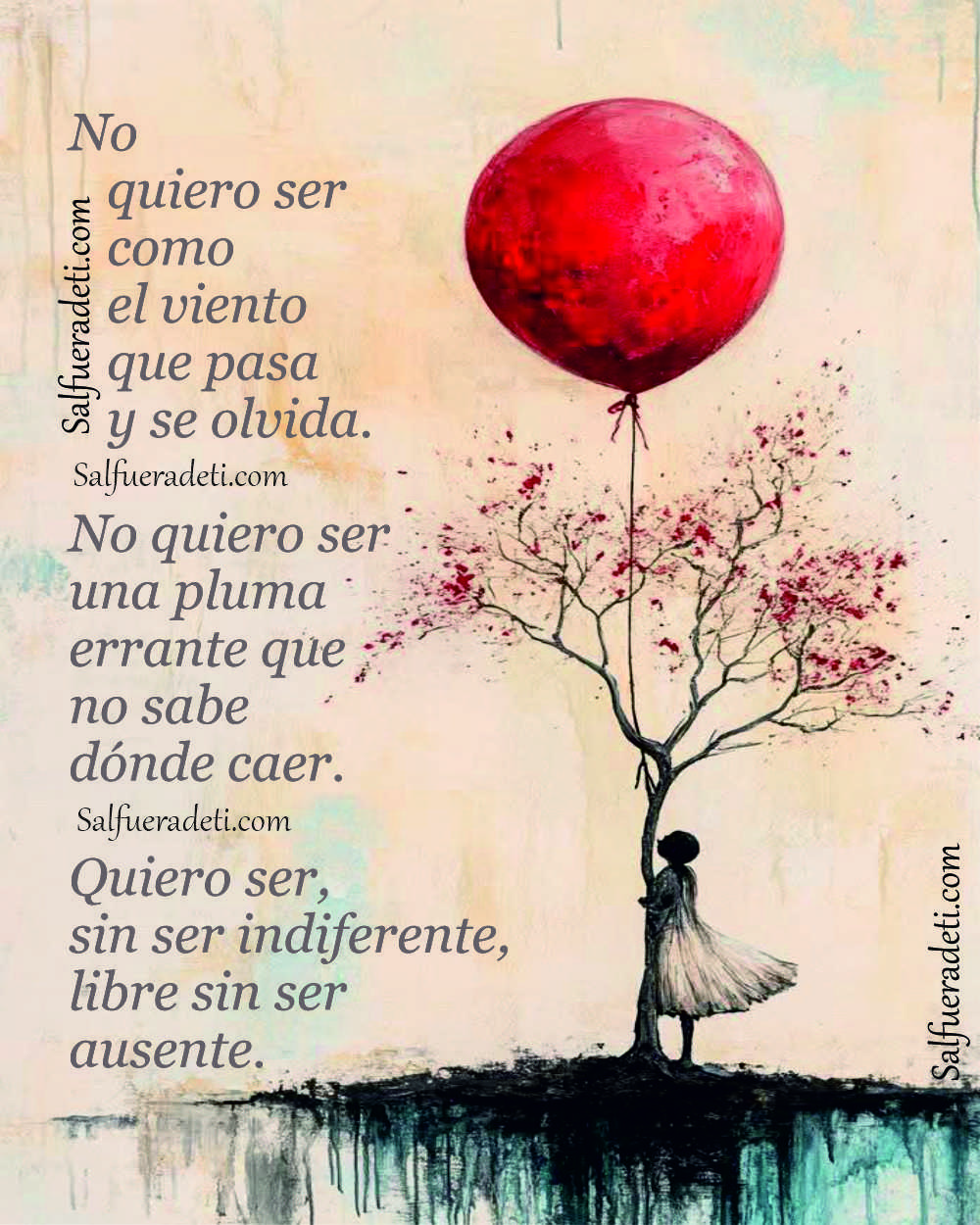 No quiero ser como el viento que pasa y se olvida