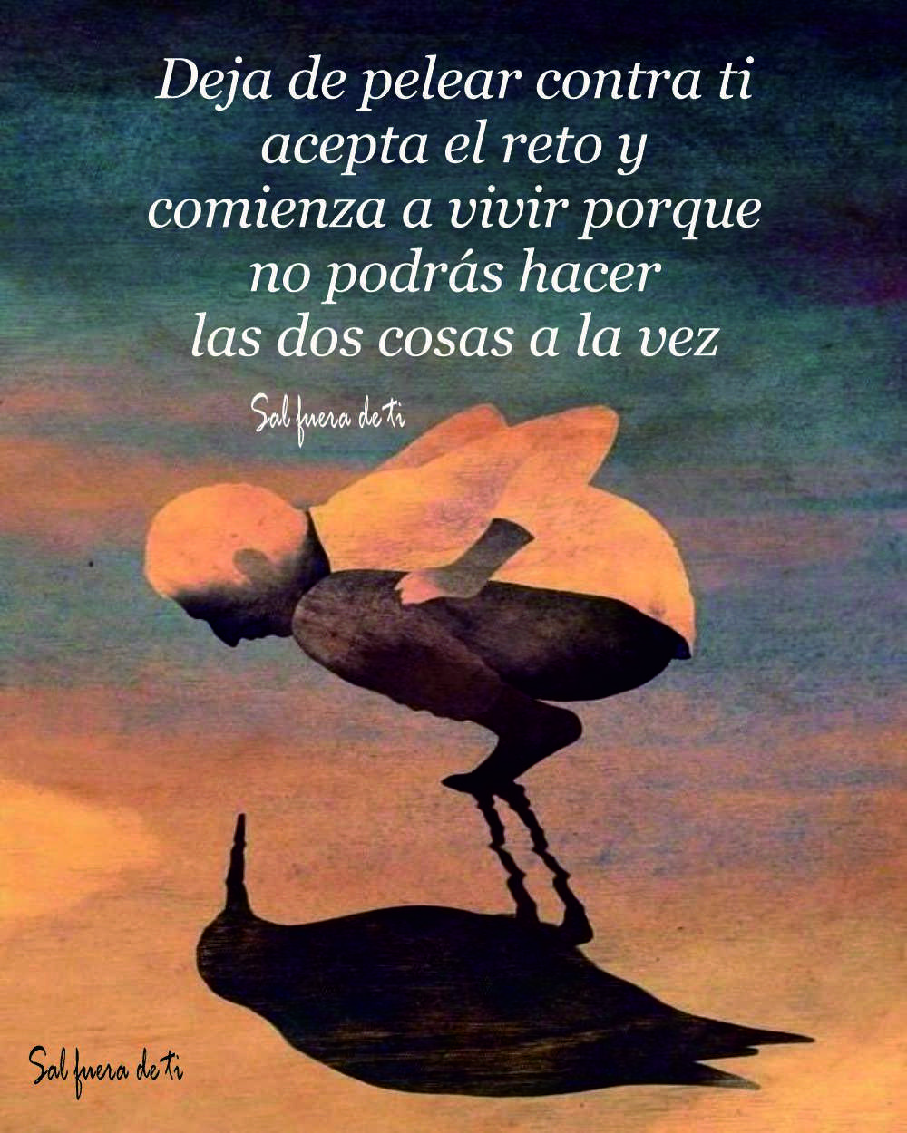Un hombre se mira en un espejo agrietado, no reflejando su imagen habitual, sino un portal a otra dimensión. Sus manos, antes llenas de cicatrices de batalla, ahora se extienden con curiosidad, no con agresión. La luz y la sombra se entrelazan en su rostro, simbolizando la aceptación de uno mismo.