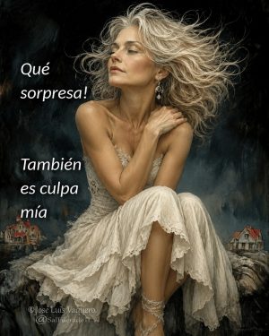 Ilustración reflexiva sobre personas que evitan asumir responsabilidades y culpan a otros de sus propios problemas.